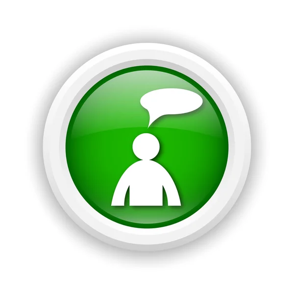 Comments icon - man with bubble — Stock Photo, Image