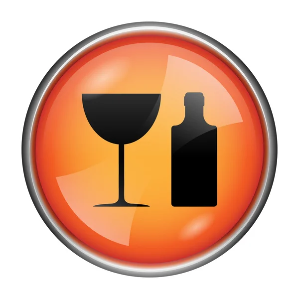 Bottle and glass icon — Stock Photo, Image