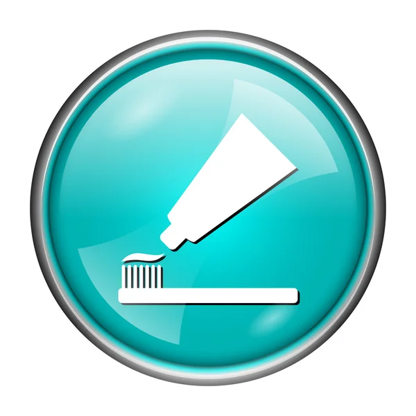 Tooth paste and brush icon — Stock Photo, Image