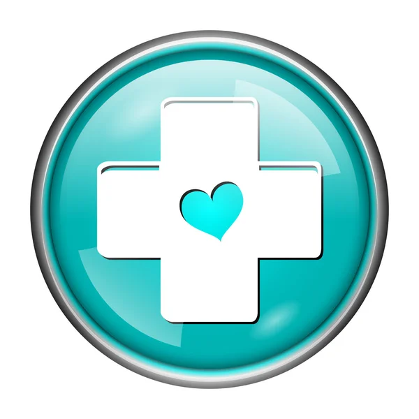 Cross with heart icon — Stock Photo, Image