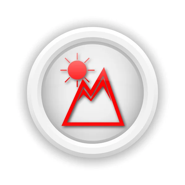 Bergen met zon pictogram — Stockfoto
