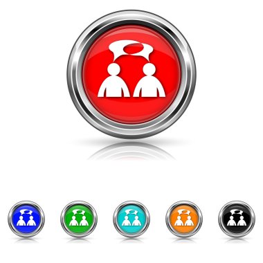 Yorumlar simgesi - altı renk ayarla - kabarcıklar ile erkekler