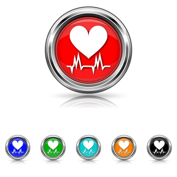 Heart icon - six colours set — Stock Vector