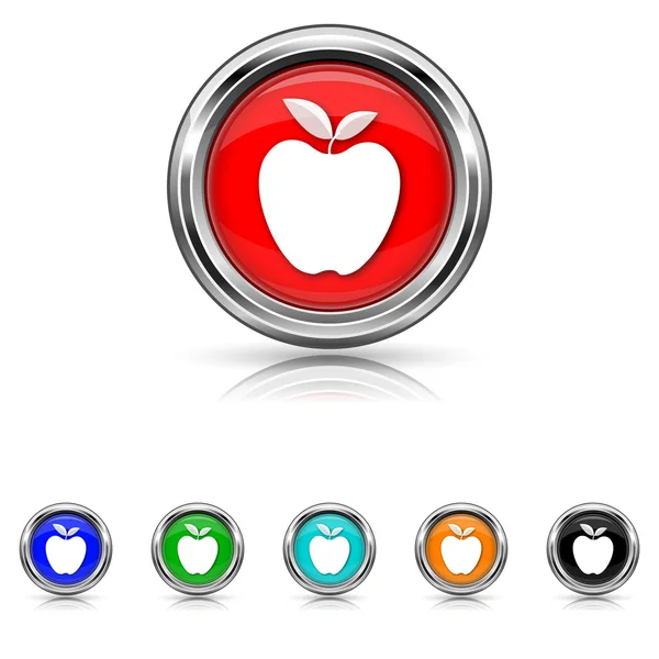 Иконка Apple - набор из шести цветов — стоковый вектор