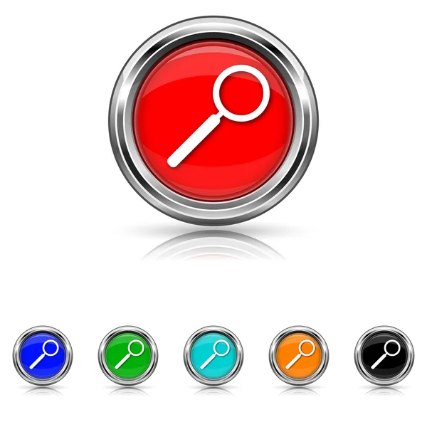 Icono de búsqueda - conjunto de seis colores — Vector de stock