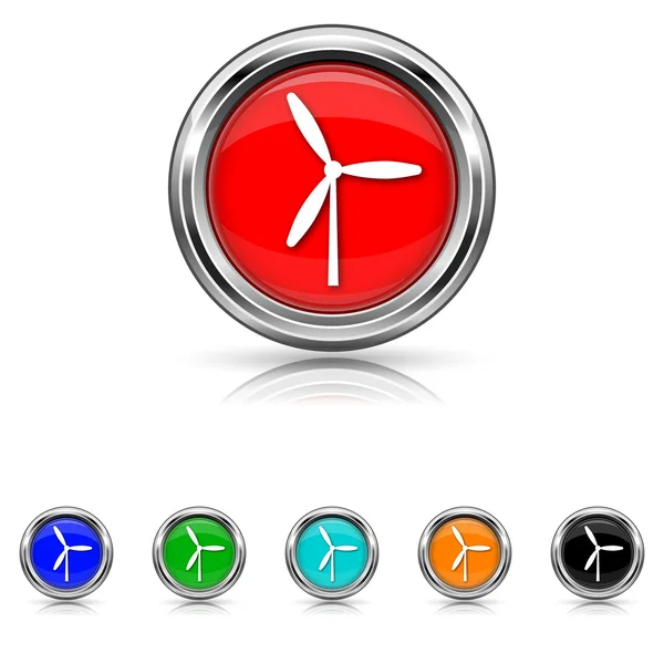 Sada šesti barvách větrný mlýn ikon- — Stockový vektor