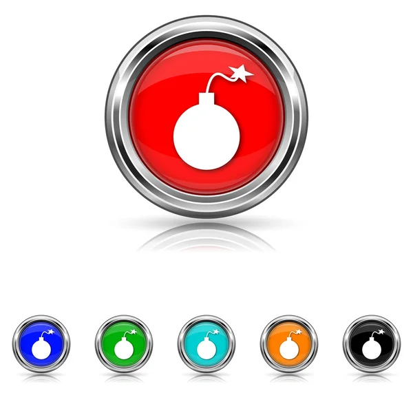 Bomb icon - six colours set — Stock Vector