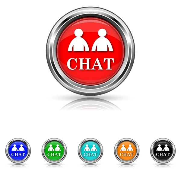Chat icon - six colours set — Stock Vector