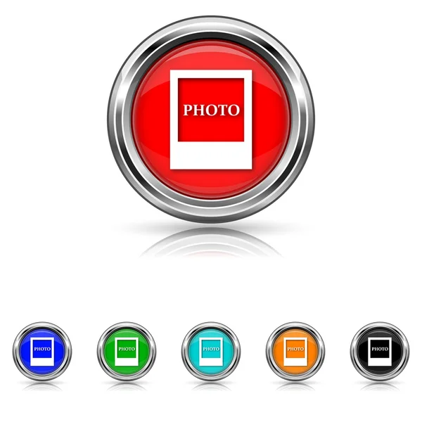 Photo icon - six colours set — Stock Vector