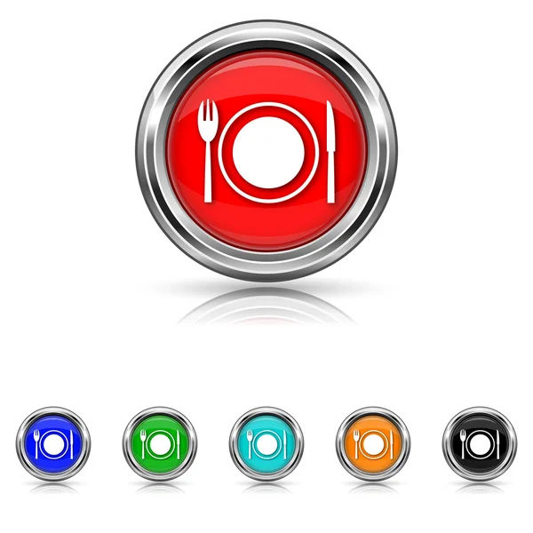 Icône du restaurant - six couleurs ensemble — Image vectorielle
