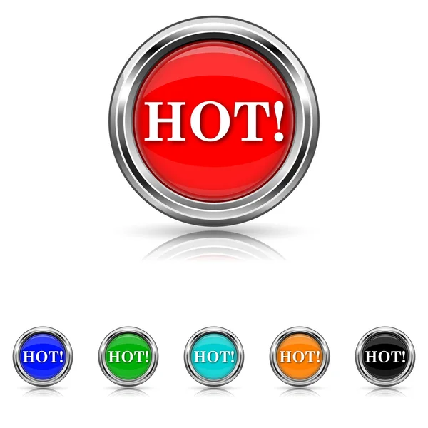 Hot icon - six colours set — Stock Vector