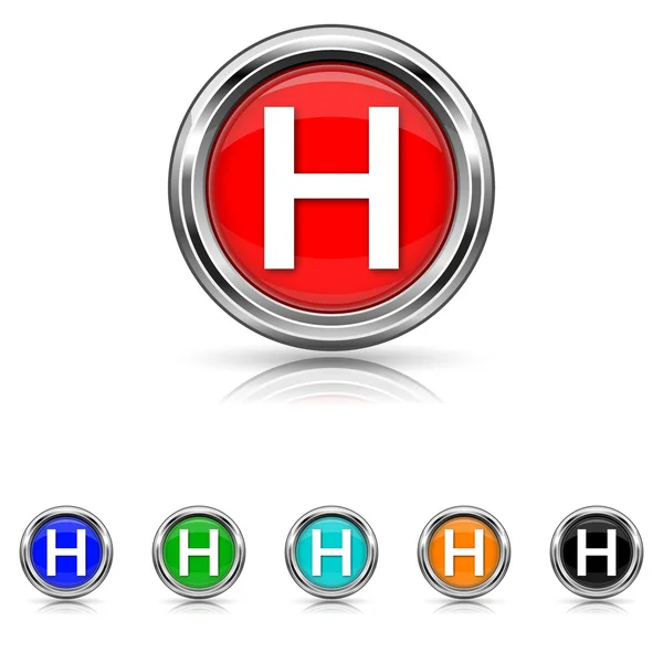 Hospital icon - six colours set — Stock Vector