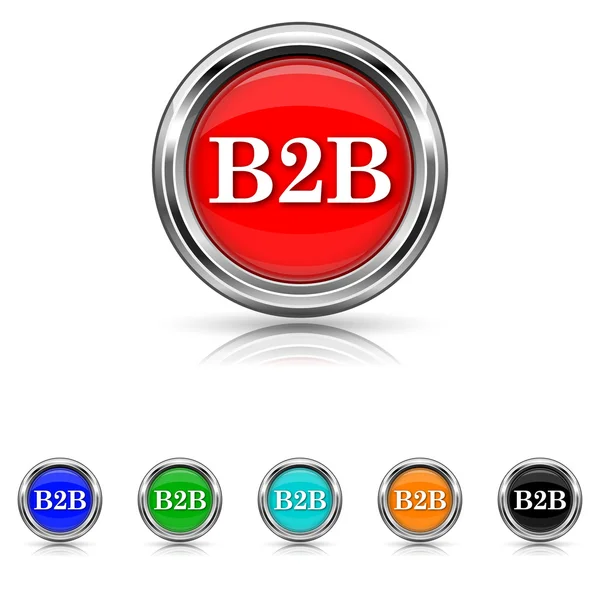 B2B pictogrammenset - zes kleuren — Stockvector