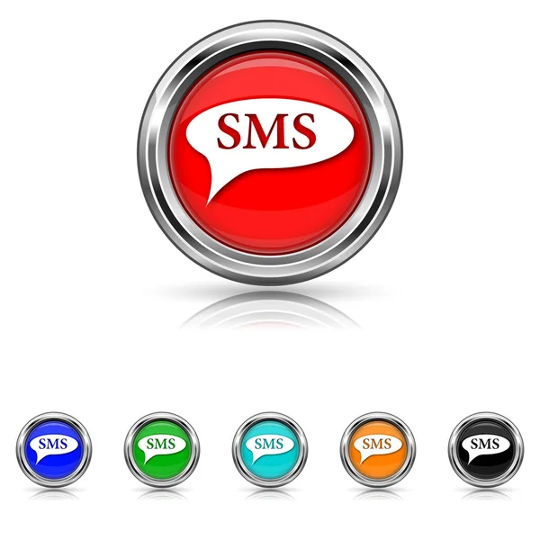 Icona bolla SMS - sei colori impostati — Vettoriale Stock