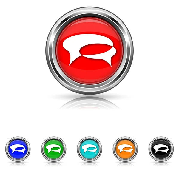 Chat bubbles icon - six colours set — Stock Vector