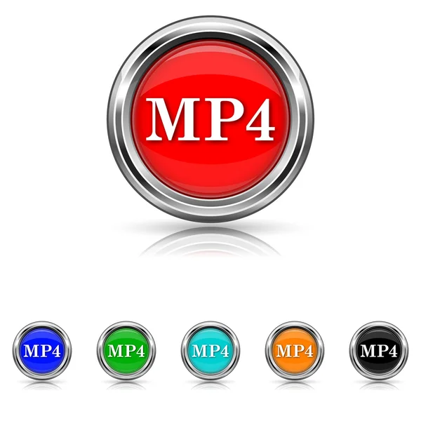 Значок MP4 - набор из шести цветов — стоковый вектор