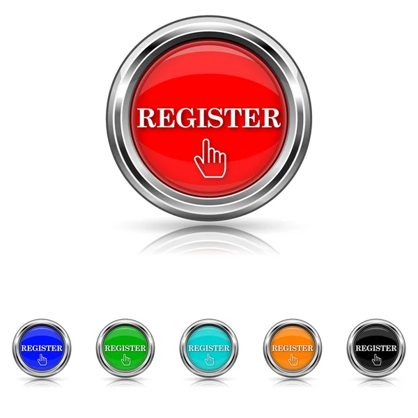 Register icon - six colours set — Stock Vector