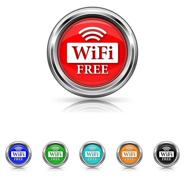 WiFi δωρεάν εικονίδιο - έξι χρώματα που — Διανυσματικό Αρχείο
