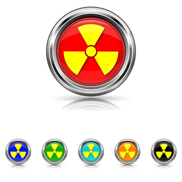 Icon promieniowania - zestaw 6 kolorów — Wektor stockowy