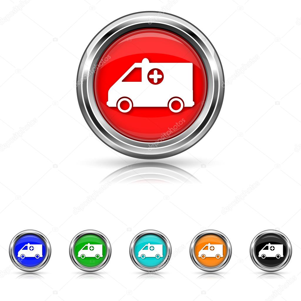 Ambulance icon - six colours set