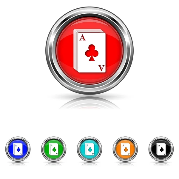 Kartenspiel-Symbol - sechs Farben eingestellt — Stockvektor