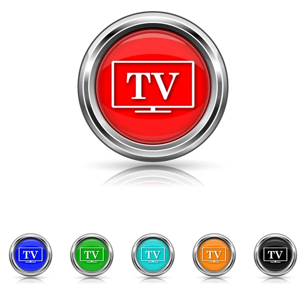 Ícone de TV - seis cores definidas — Vetor de Stock