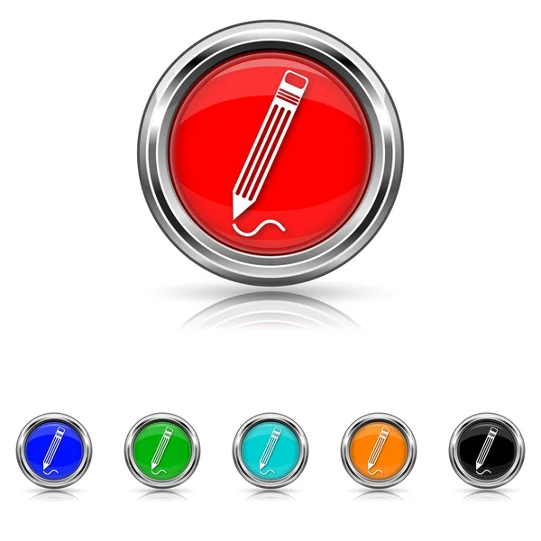 Pen icon - six colours set — Stock Vector