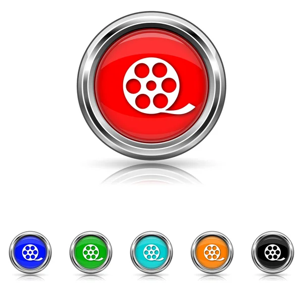 Icono de vídeo - conjunto de seis colores — Archivo Imágenes Vectoriales
