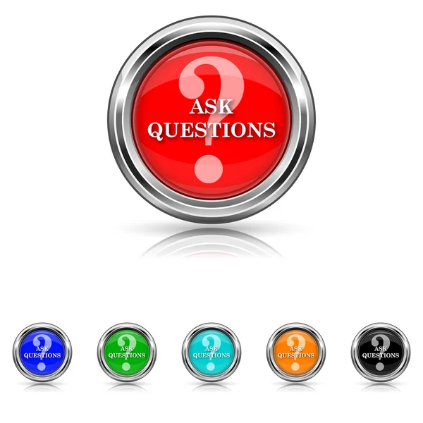 Ask questions icon - six colours set — Stock Vector