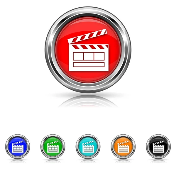 Icono de película - conjunto de seis colores — Vector de stock