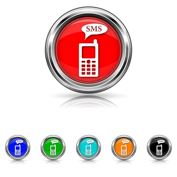 Иконка SMS - набор шести цветов — стоковый вектор