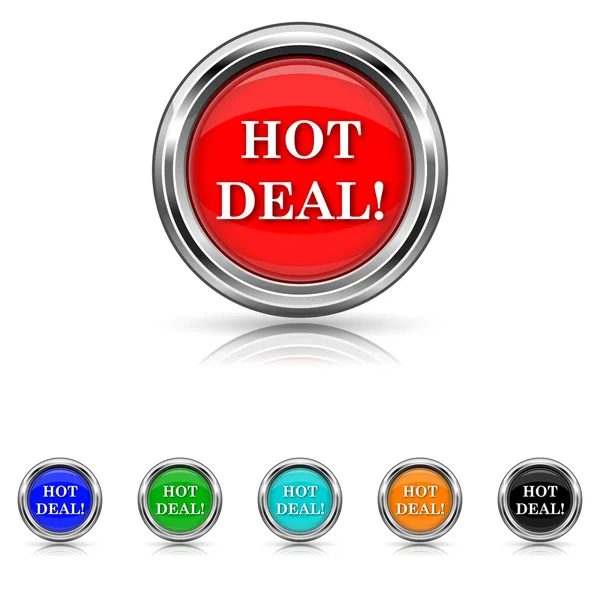 Hot deal icon - six colours set — Stock Vector