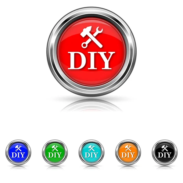 DIY icon - six colours set — Stock Vector