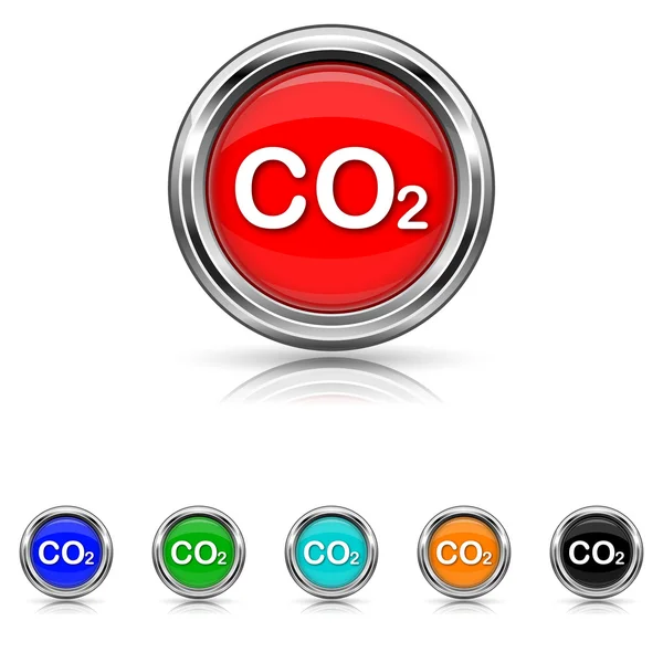 CO2 icon - six colours set — Stock Vector
