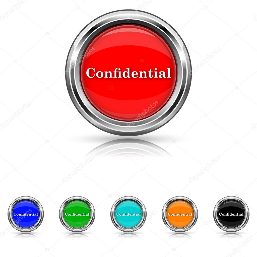 Confidential icon - six colours set — Stock Vector © valentint #40760573