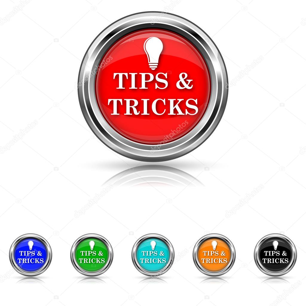 Tips and tricks icon - six colours set