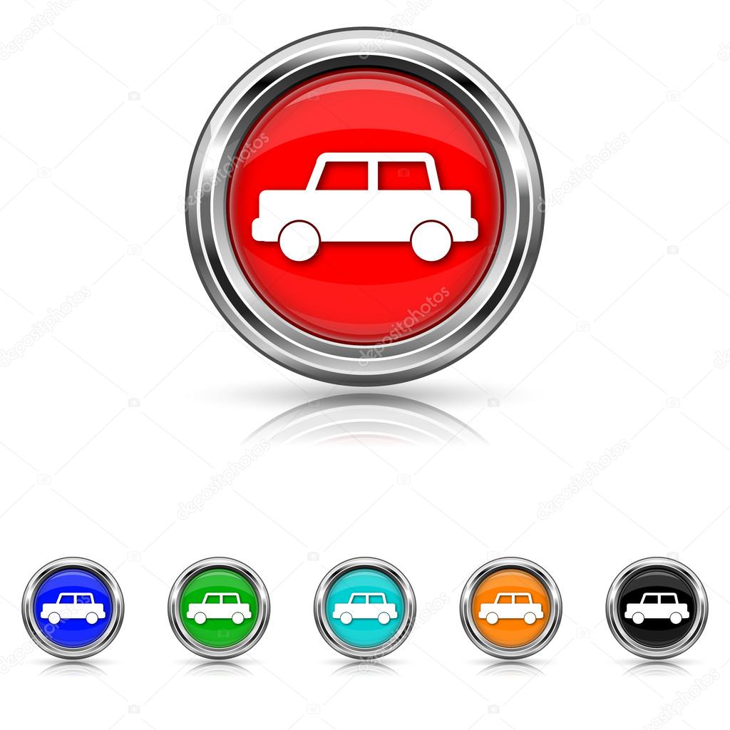 Car icon - six colours set