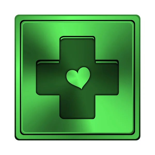 Cross with heart icon — Stock Photo, Image