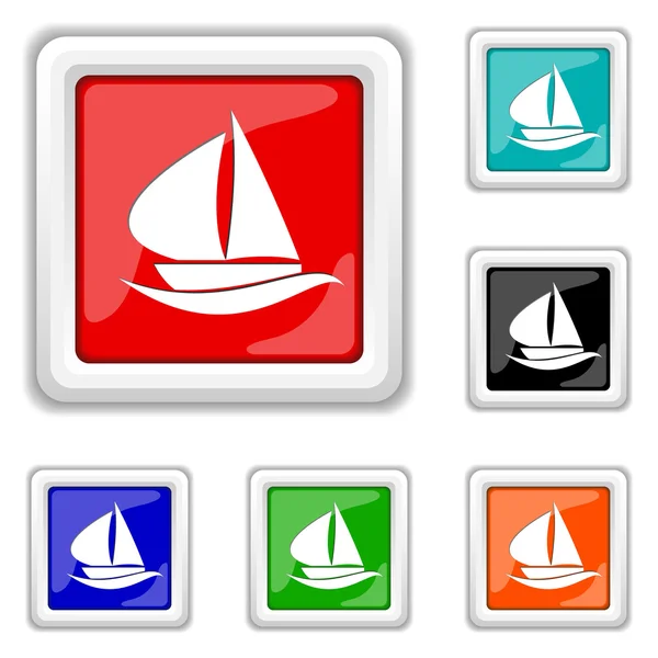 Icona della barca a vela — Vettoriale Stock