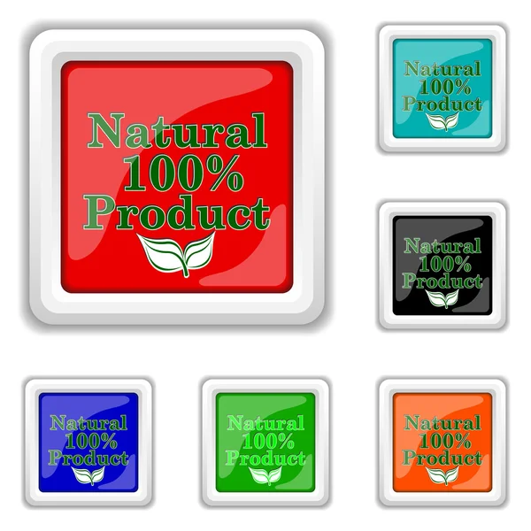 100 procent natuurlijke product icoon — Stockvector