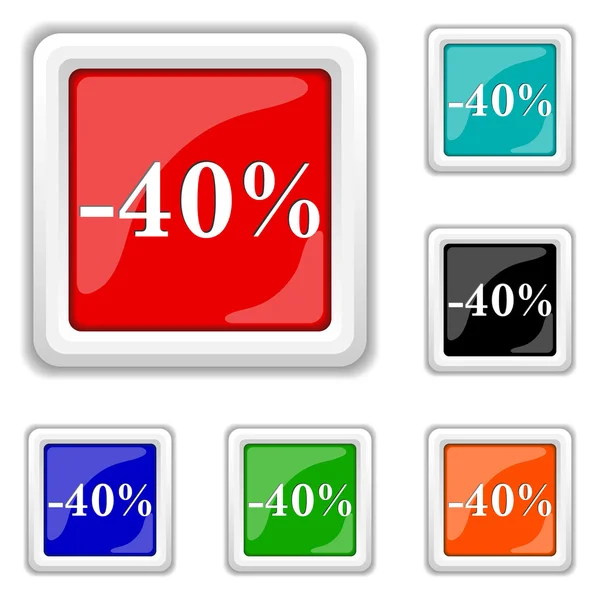 40 pour cent icône de réduction — Image vectorielle