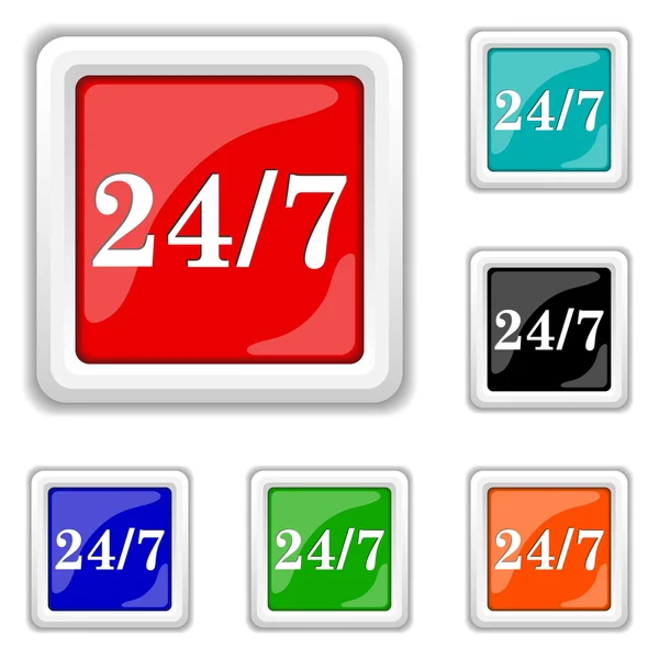 24 7 pictogram — Stockvector