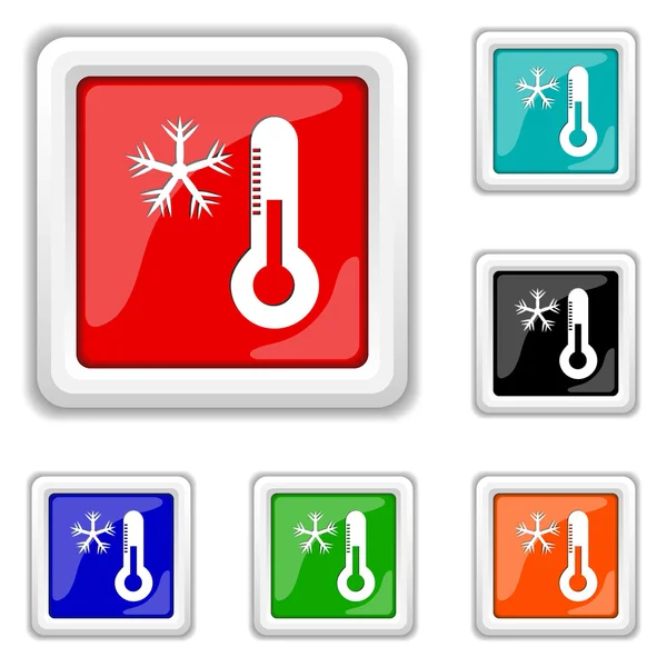 Snowflake with thermometer icon — Stock Vector