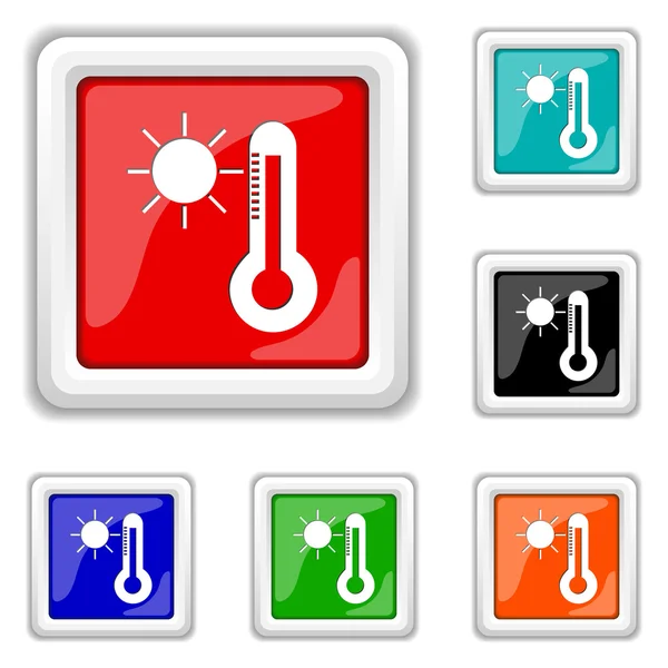 Zon en thermometer pictogram — Stockvector