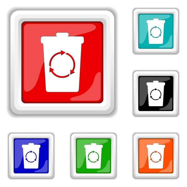 Reciclar icono de la papelera — Vector de stock