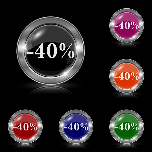 40 pour cent icône de réduction — Image vectorielle