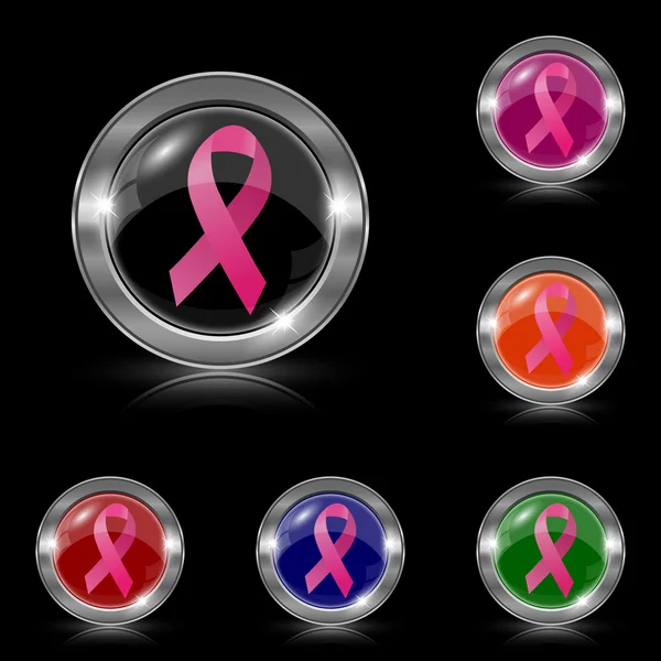 Breast cancer ribbon icon — Stock Vector