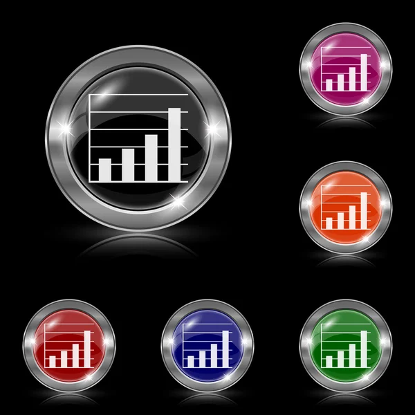 Barre del grafico icona — Vettoriale Stock