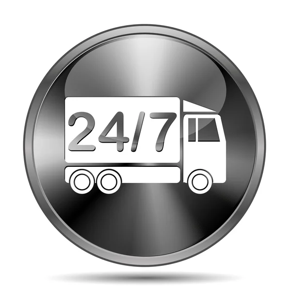 24 7 levering vrachtwagen pictogram — Stockfoto