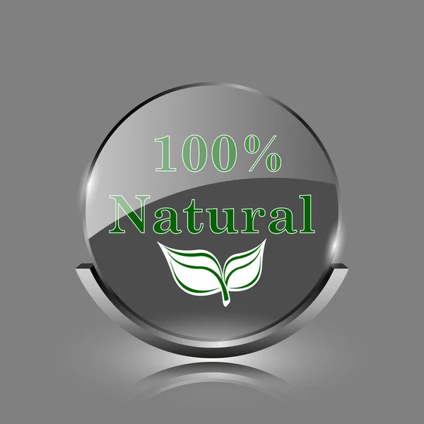 100% naturalny ikona — Zdjęcie stockowe